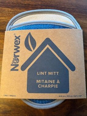 Norwex Blue and Gray Lint Mitt